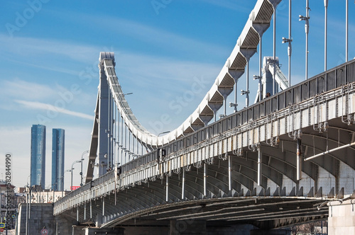 Russia, Moscow. Crimean bridge in spring. Urban landscape. #582844990