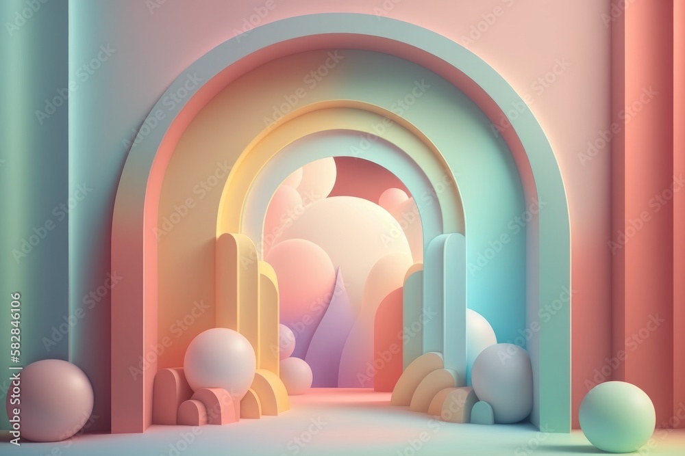 Stand podium wall scene pastel color background, geometric shape for product display presentation. Stand podium wall scene pastel color background, geometric shape for product display presentation.