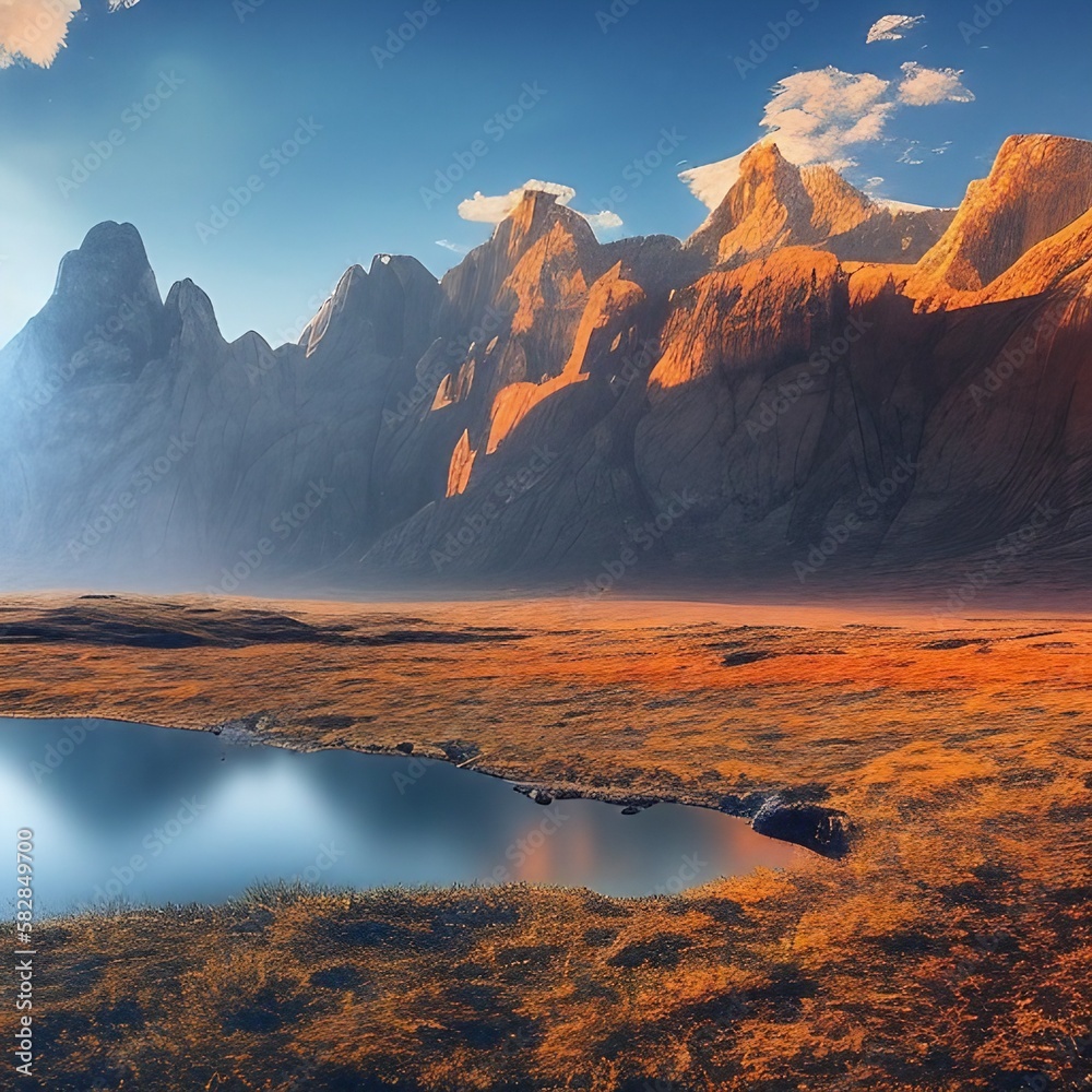Mysterious realistic highly detailed sunny Landscape That Inspires Wanderlust with depth k quality