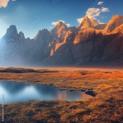 Mysterious realistic highly detailed sunny Landscape That Inspires Wanderlust with depth k quality