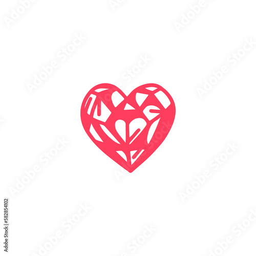 vector illustration of a heart shaped diamond