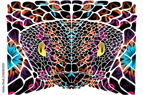 Beautiful logo design gradient of the Viper snake ready to prey 