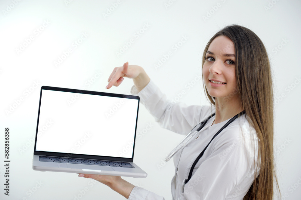 Woman doctor showing blank clipboard isolated on grey background. Woman doctor Nurse showing blank clipboard sign a medical concept. Isolated on grey background. High quality photo Woman doctor showing blank clipboard isolated on grey background. Woman doctor Nurse showing blank clipboard sign a medical concept. Isolated on grey background. High quality photo