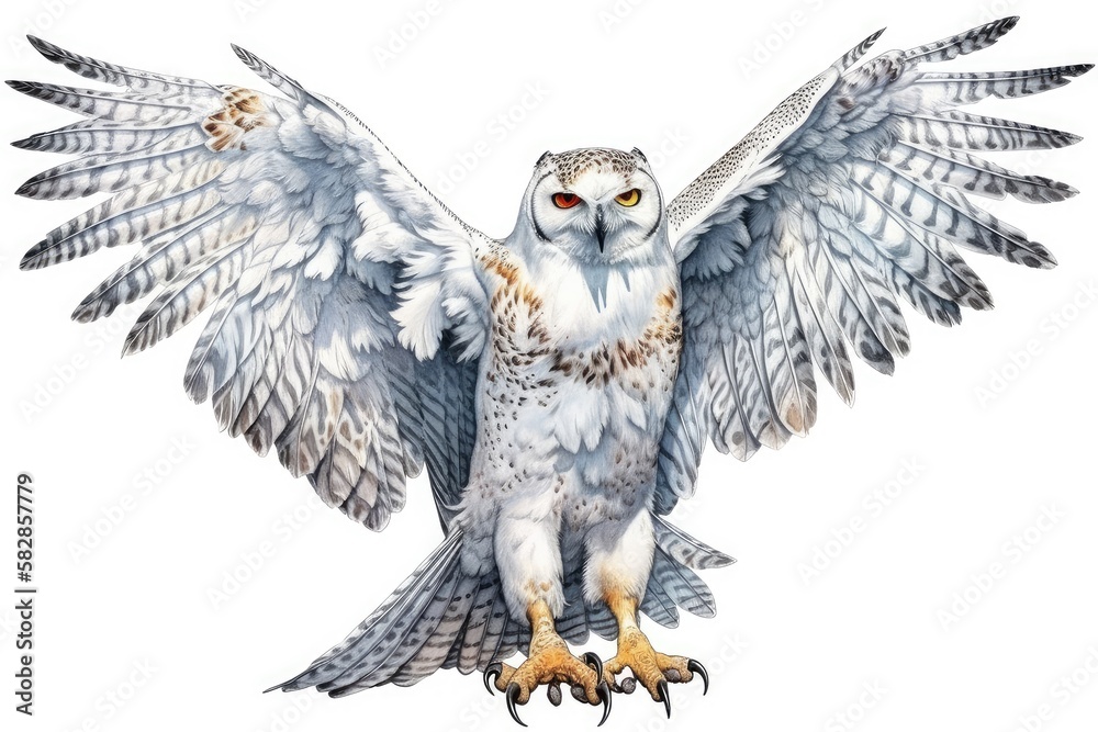 Fototapeta premium eagle owl isolated on white