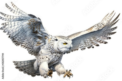 eagle owl isolated on white