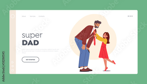Wallpaper Mural Super Dad Landing Page Template. Little Girl Tying A Bow On Her Dad's Shirt Collar. Moment Between Father And Daughter Torontodigital.ca