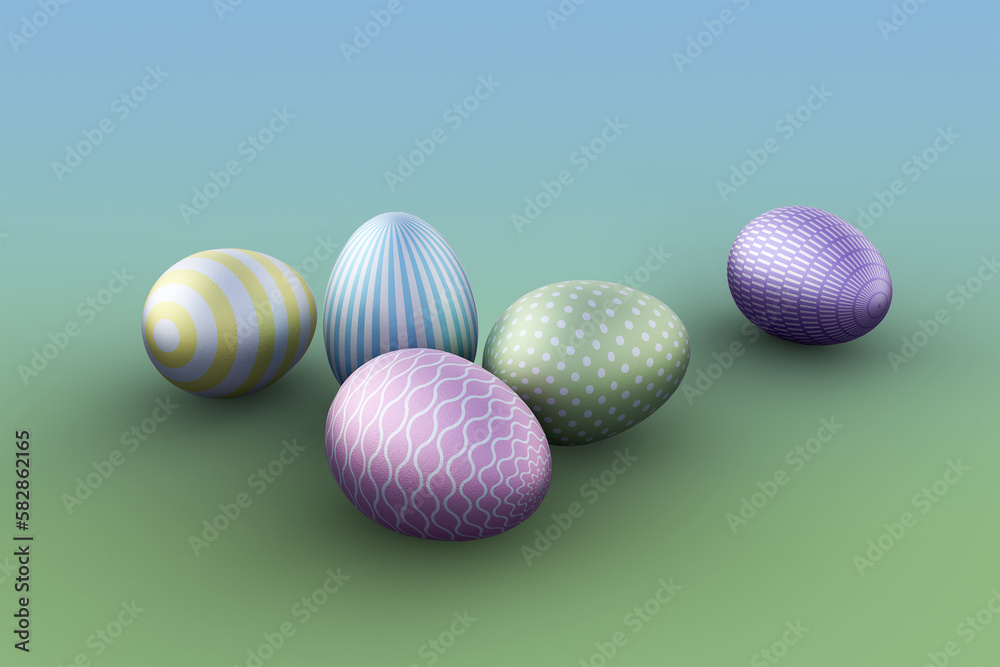 easter eggs on gradient background easter eggs on gradient background