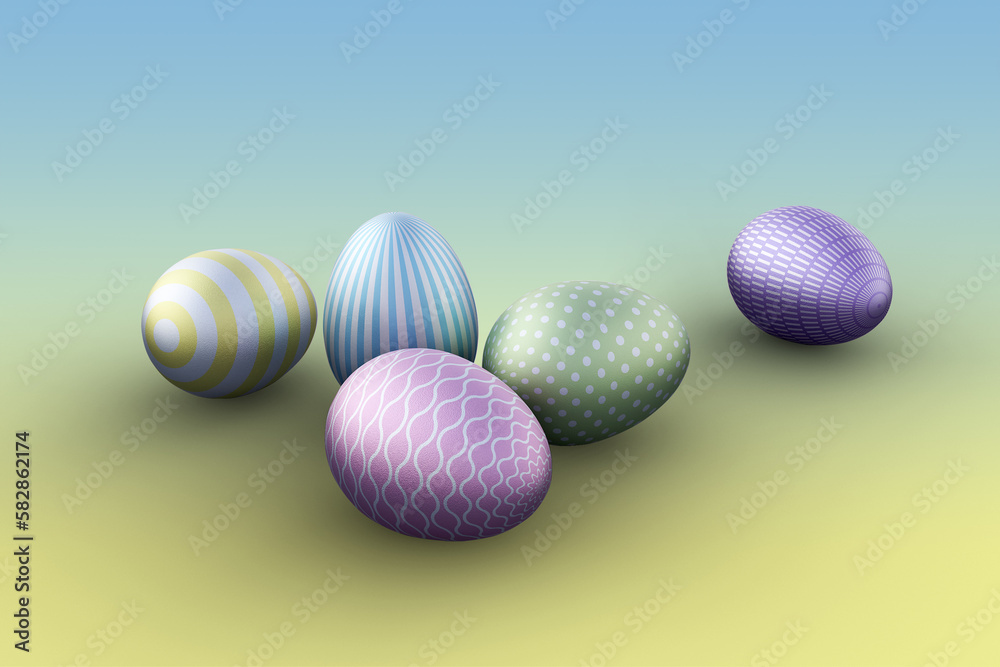Fototapeta premium easter eggs on gradient background