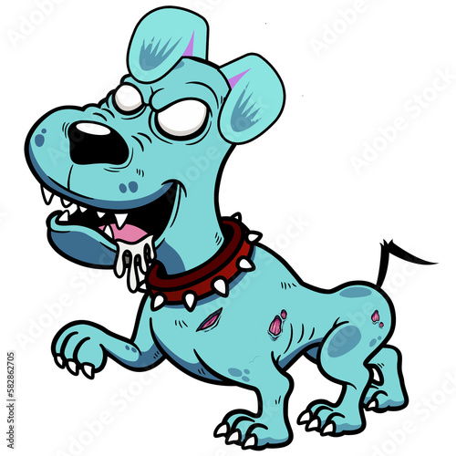Vector illustration of Cartoon dog zombie