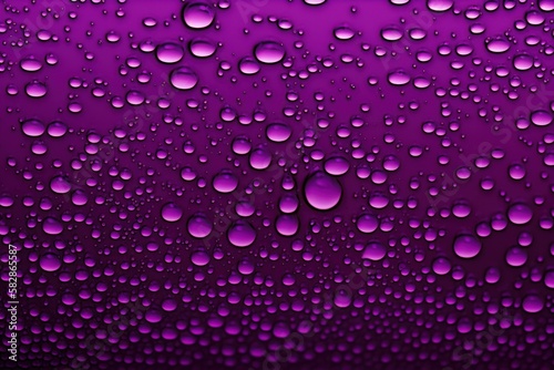 Velvet violet colored rain drops background  water droplet texture. AI generated. Background with selective focus