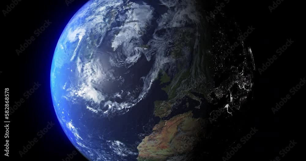 Woman, phone and zoom out in global communication, travel or international trip on planet earth. Female traveler researching world wide destination or planning vacation through night and day at home