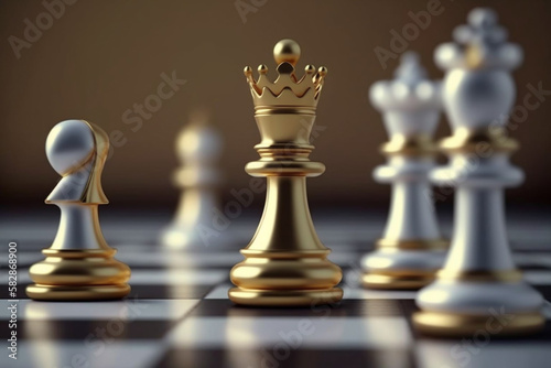 chess pieces on a chessboard photo