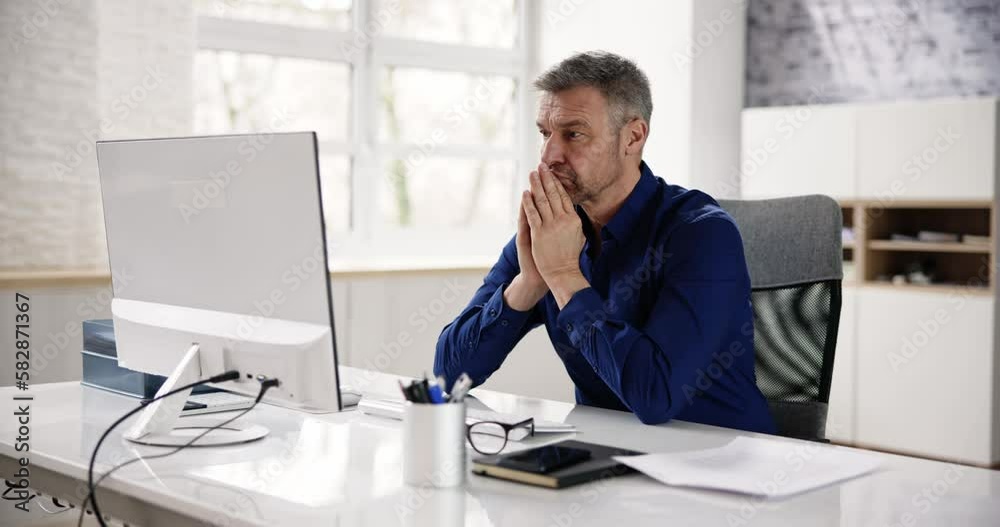 Pondering Man Banner. Contemplative Prayer Thinking Pondering Man Banner. Contemplative Prayer Thinking