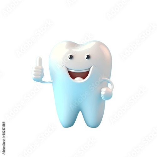 Smiling tooth, who teach kids how to brush teeth