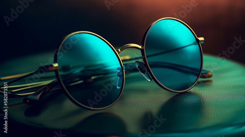 Colorful sunglasses, close-up. Generative AI.