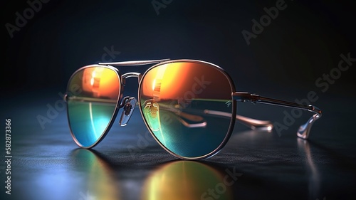 Colorful sunglasses, close-up. Generative AI.