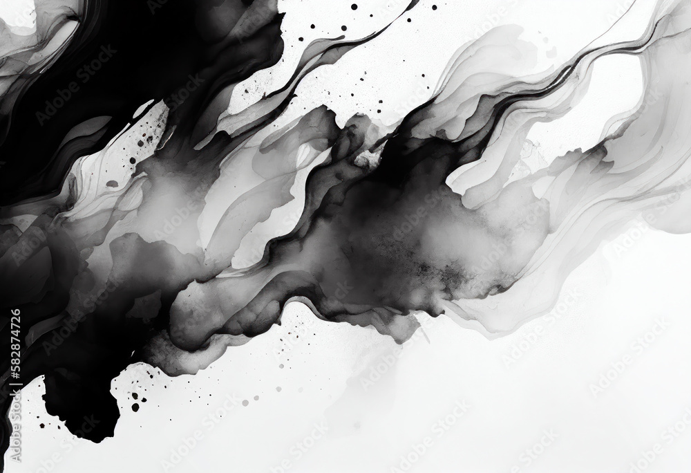 Black Marble Texture Background, Abstract Artistic Backdrop, Generative AI