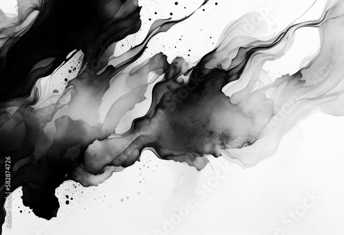 Obraz na płótnie Black Marble Texture Background, Abstract Artistic Backdrop, Generative AI w salonie