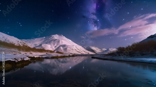 snow covered mountains