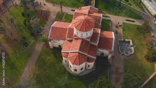 4k Aerial view of Hagia Sophia mosque in Trabzon city  photo