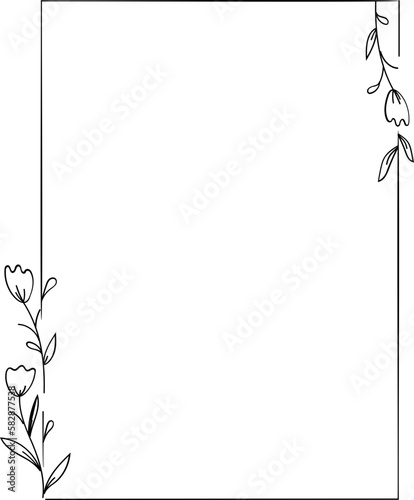 Rectangle floral frame element