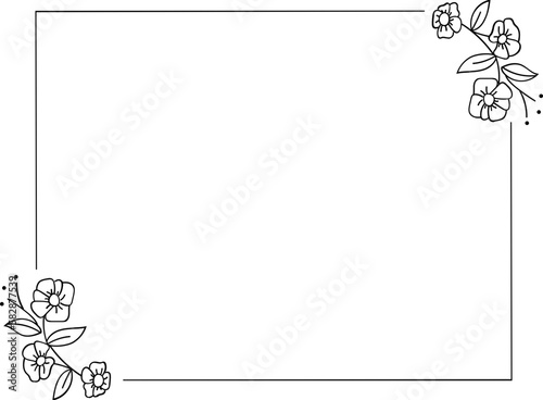 Rectangle floral frame element