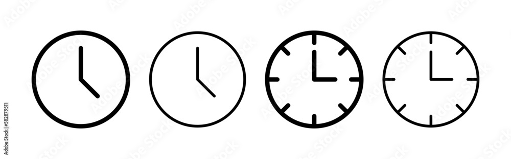 Clock icon vector for web and mobile app. Time sign and symbol. watch icon Clock icon vector for web and mobile app. Time sign and symbol. watch icon
