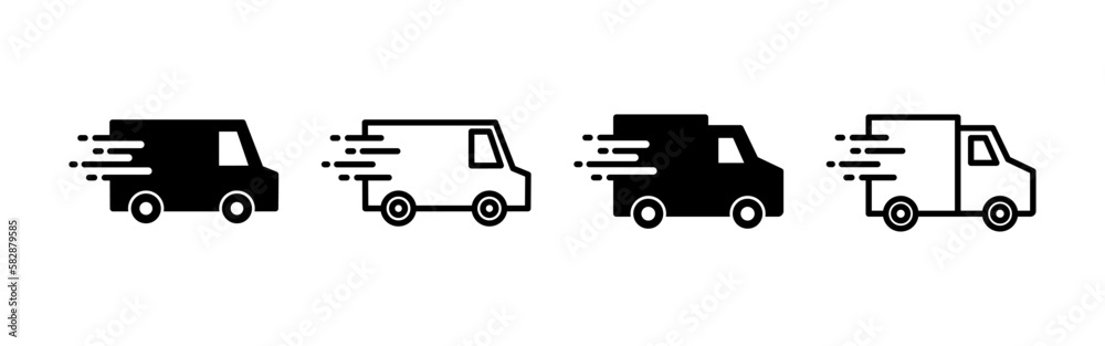 Delivery truck icon vector for web and mobile app. Delivery truck sign and symbol. Shipping fast delivery icon