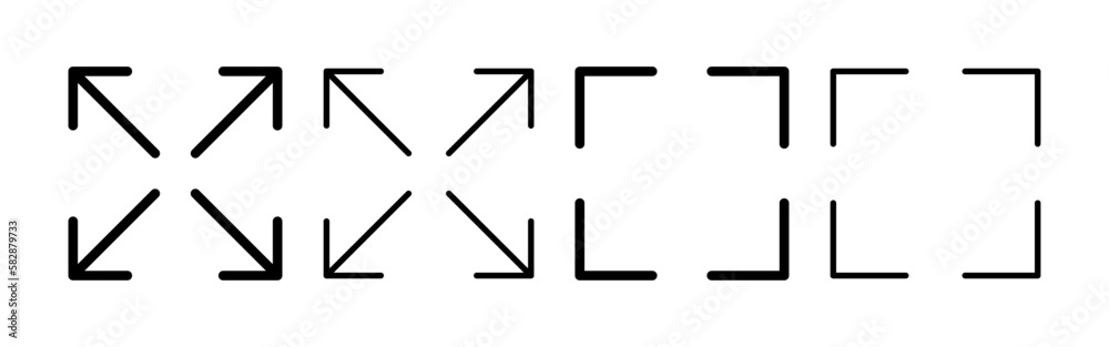 Fullscreen Icon vector for web and mobile app. Expand to full screen sign and symbol. Arrows symbol Fullscreen Icon vector for web and mobile app. Expand to full screen sign and symbol. Arrows symbol