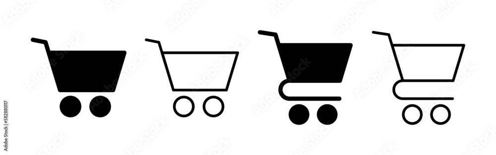 Shopping icon vector for web and mobile app. Shopping cart sign and symbol. Trolley icon Shopping icon vector for web and mobile app. Shopping cart sign and symbol. Trolley icon