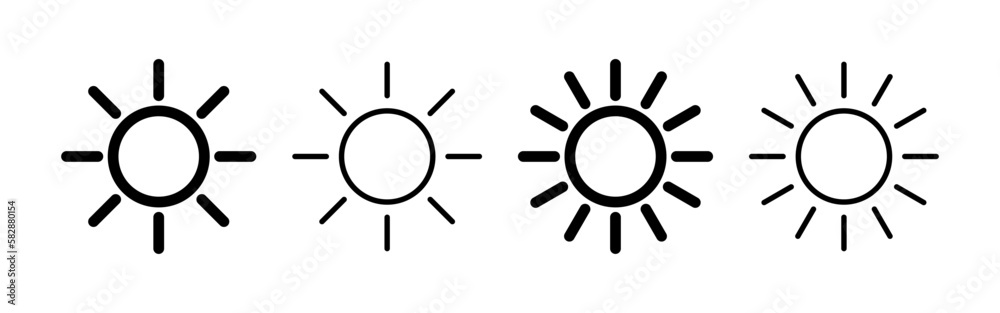 Sun icon vector for web and mobile app. Brightness sign and symbol. Sun icon vector for web and mobile app. Brightness sign and symbol.