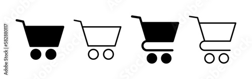 Shopping icon vector for web and mobile app. Shopping cart sign and symbol. Trolley icon