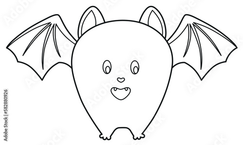 A cute purple bat perfect for frighteningly adorable Halloween decorations, made in outline style