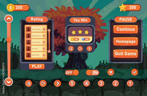 List of mobile games , Game UI kit ,  user interface ui - ux