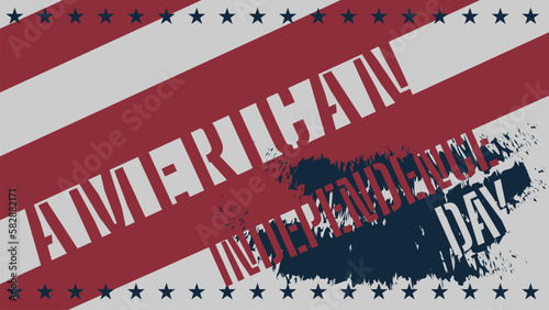 unique grunge design of american flag red and blue and white stars to commemorate american independence day celebration