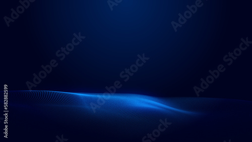 Wallpaper Mural Abstract dot blue wave gradient texture technology background. Torontodigital.ca