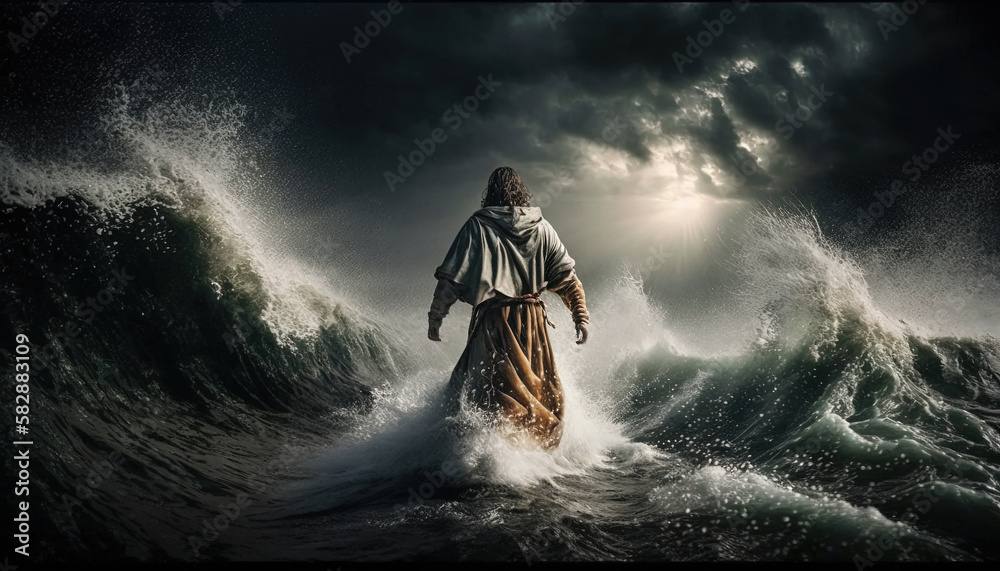 Faith in the Storm Jesus Walking on Water Amidst Wind and Waves