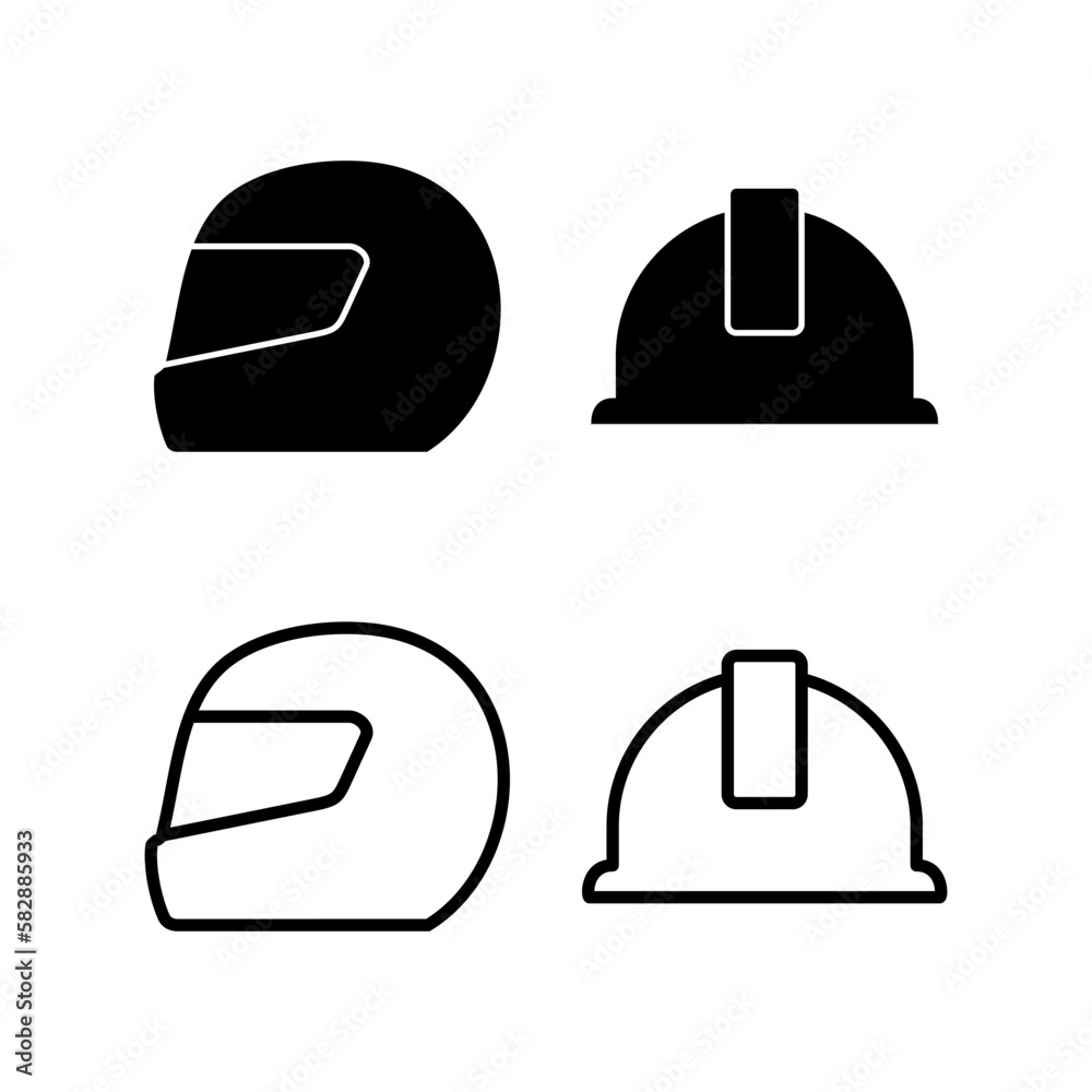 Helmet icon vector illustration. Motorcycle helmet sign and symbol. Construction helmet icon. Safety helmet Helmet icon vector illustration. Motorcycle helmet sign and symbol. Construction helmet icon. Safety helmet