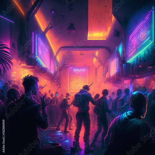 people dancing in nightclub Generative AI