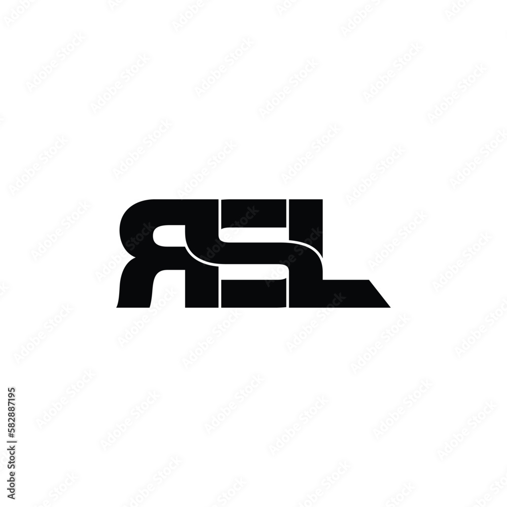 RSL letter monogram logo design vector