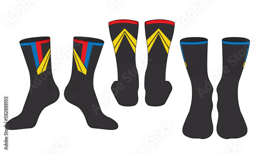 Socks template vector set, isolated
