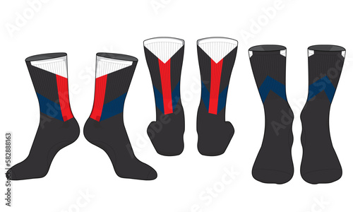 Socks template vector set, isolated 