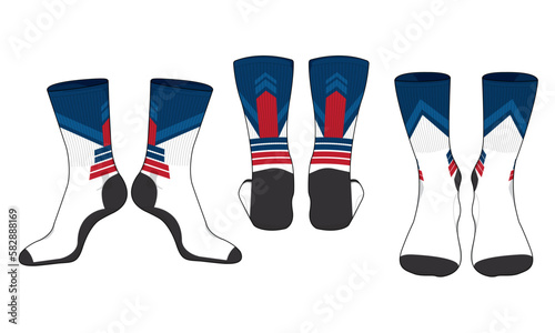 Socks template vector set, isolated
