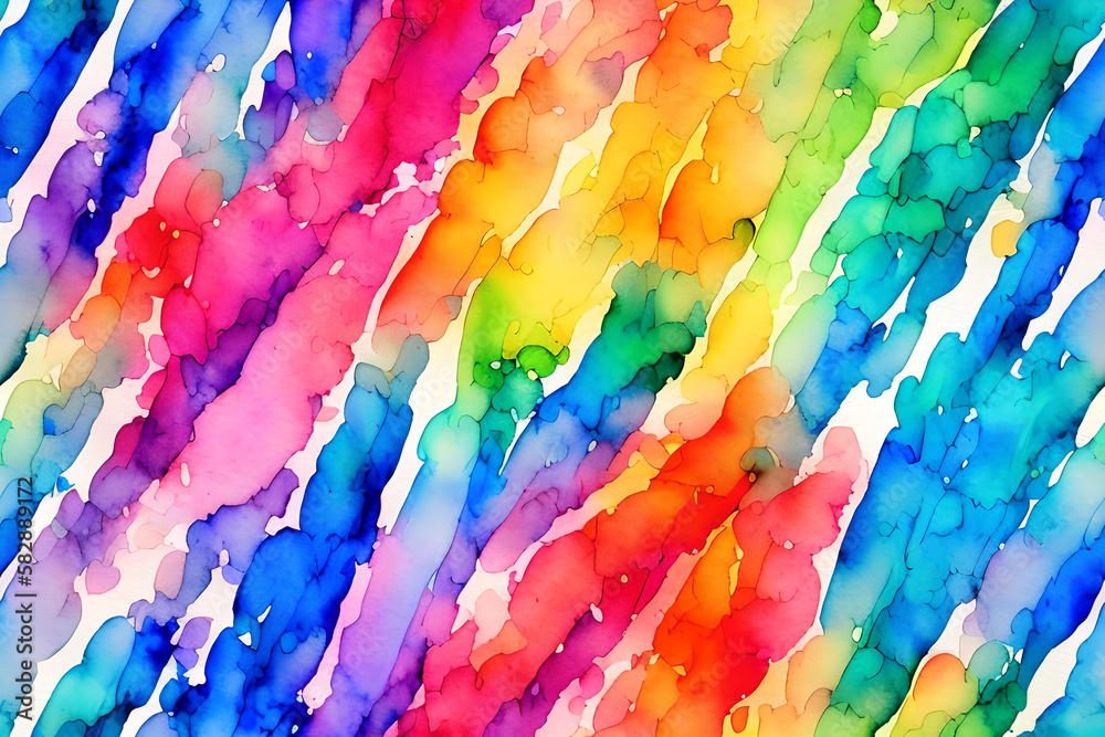 rainbow watercolor seamless pattern