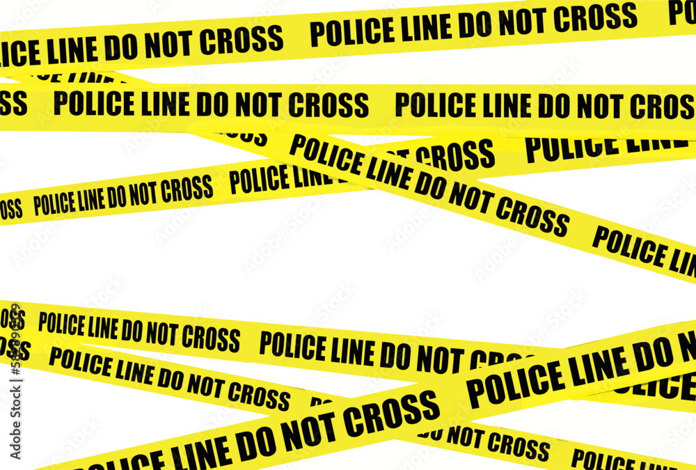 Yellow crime scene tape is seen. Police line do not cross is the text