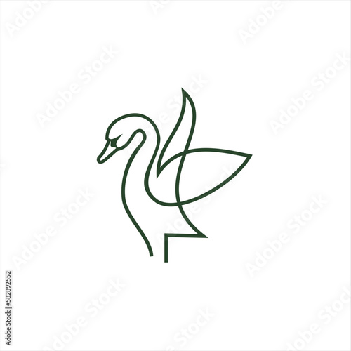 Creative, stylish and elegant duck logo. A logo that looks cheerful, elegant but still modern and professional in calligraphy style.