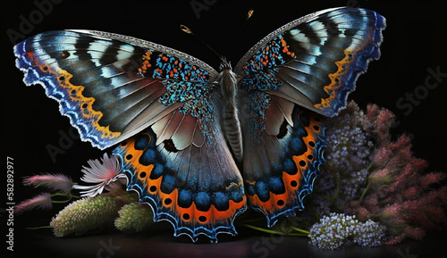 AI Generated Landscapes Collection of Butterflies and Silk Worms