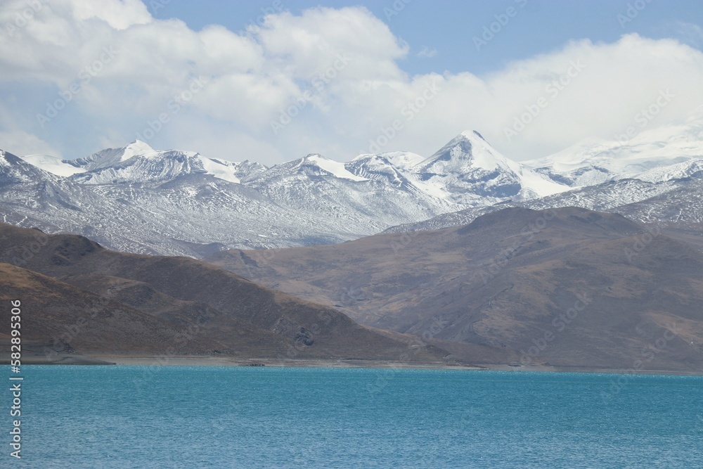 lake and mountains in Tibet
