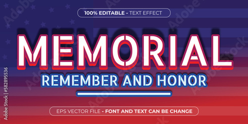 memorial remember and honor 3d editable text effect