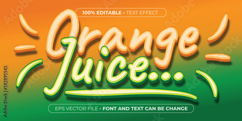 orange juice 3d editable text effect